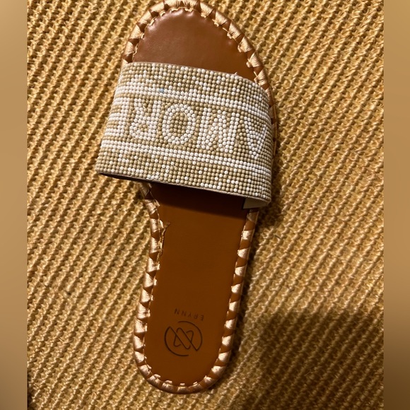 ‘AMORE’ beaded slip-in sandal slides - Picture 4 of 8